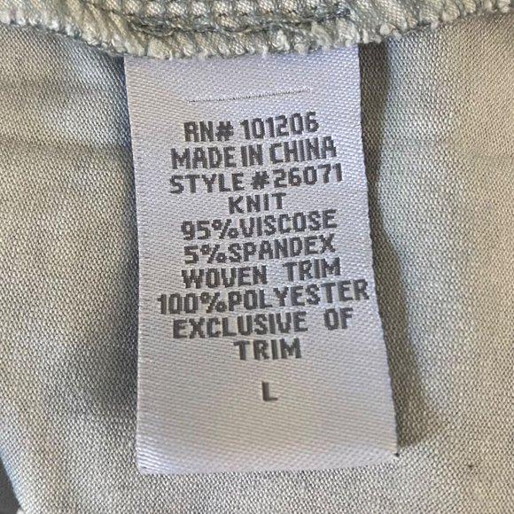 Soft Surrounding Fleur-De-Lis V-Neck Tunic Women's Large Gray 3/4 Sleeve Stretch - Picture 10 of 12